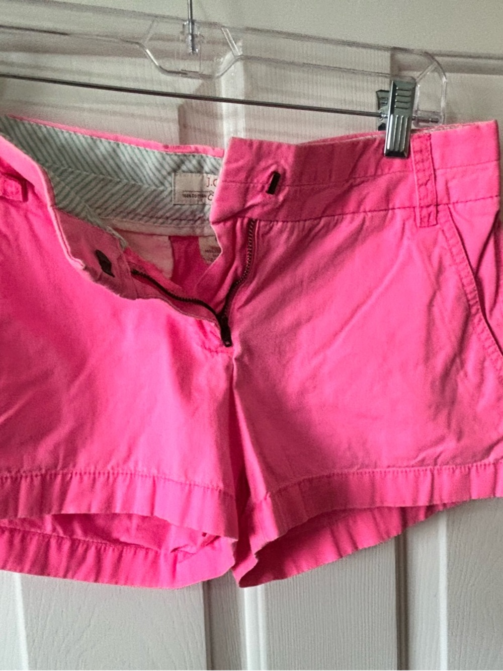 J. Crew Bright Pink High Waist Cotton Shorts